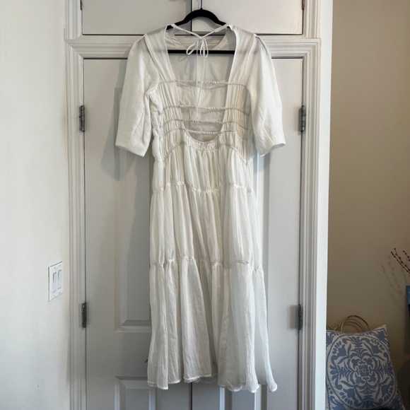 NWT - Moon River White Midi Dress, Open Back - Size L (LARGE) - Picture 6 of 7